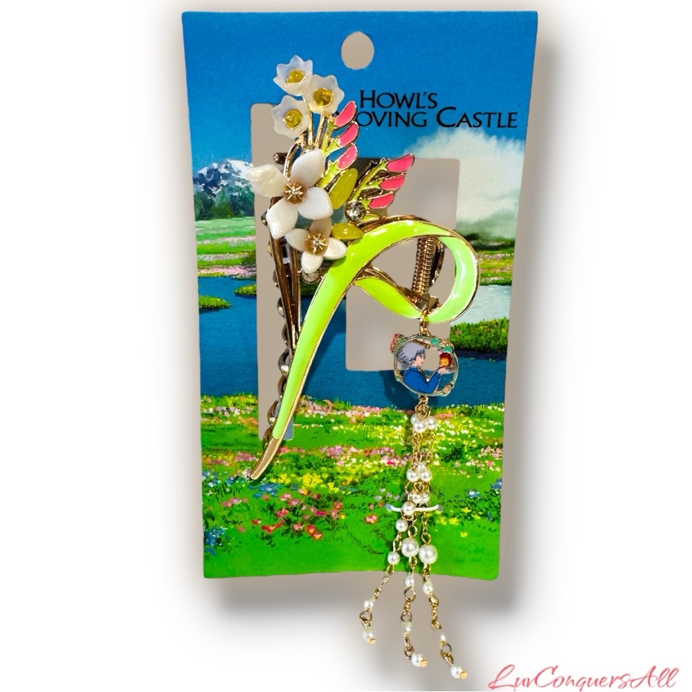Studio Ghibli Howl's Moving Castle Sophie Floral Claw Clip with Charm